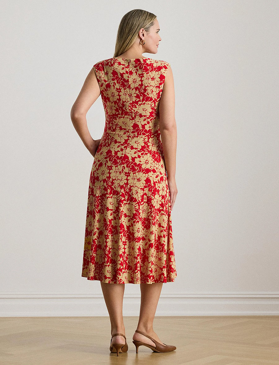 Lauren Women - STR CLASSIC JERSEY-KNT-DRESSES - sommerkleider - red/tan - 3