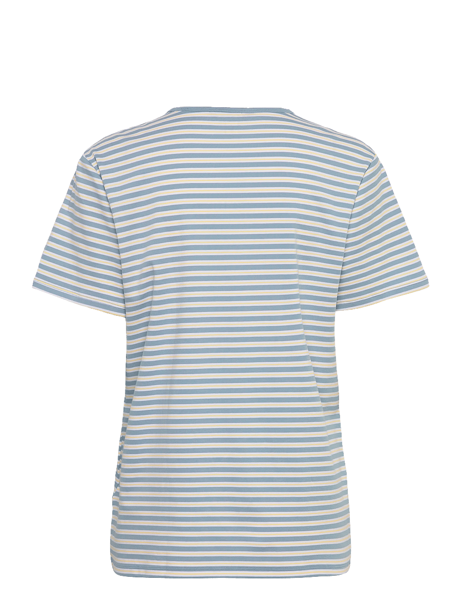 Lauren Women - REFINED STR 1X1 RIB-KNT-T-SHIRT - t-shirts - blue note multi - 2