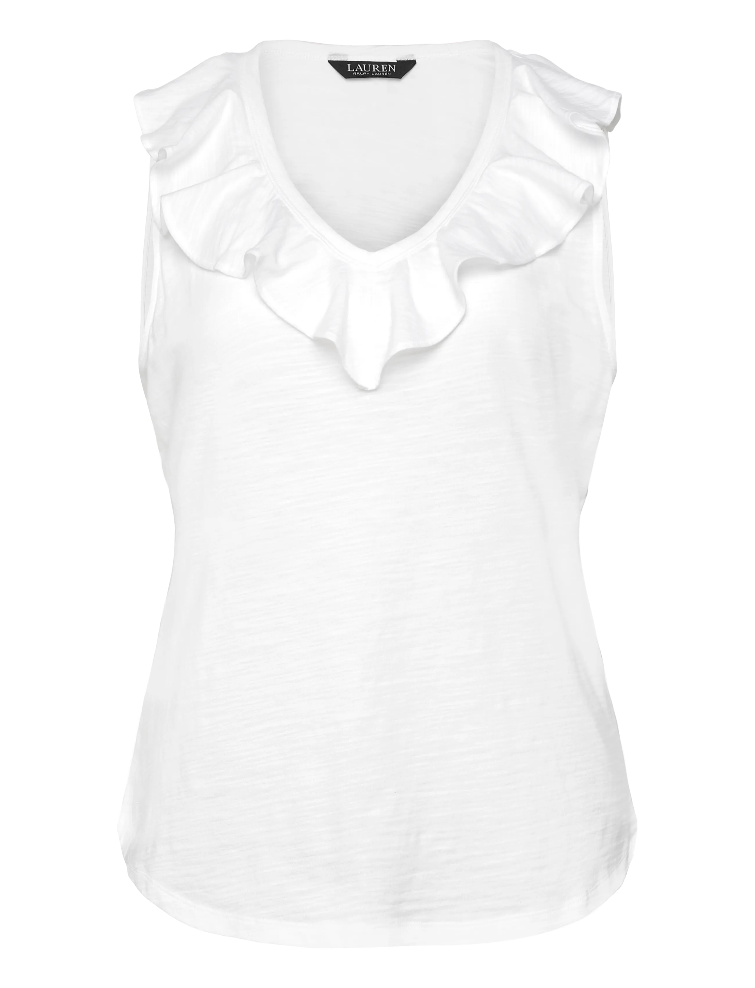 Lauren Women FRESH CTN SLUB JRSY-KNT-PULLOVER - T-Shirts & Tops - WHITE / white