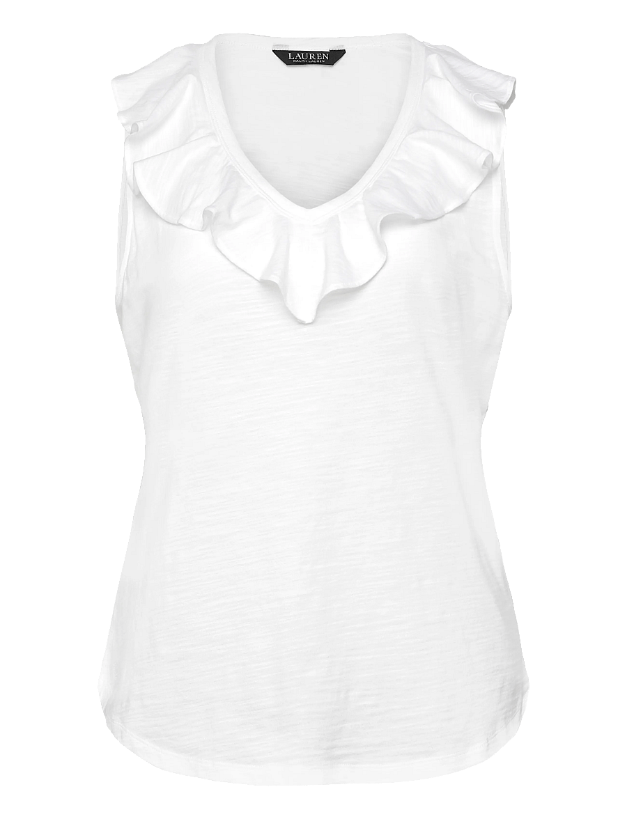 Lauren Women - FRESH CTN SLUB JRSY-KNT-PULLOVER - linnen - white - 1