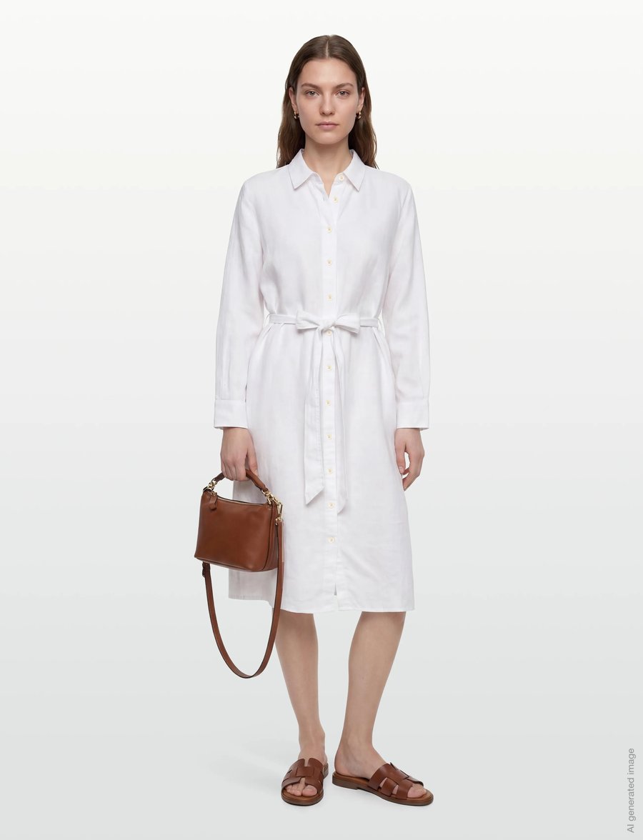 Lauren Women - CLASSIC LINEN-WVN-DRESSES - sommerkleider - white - 0