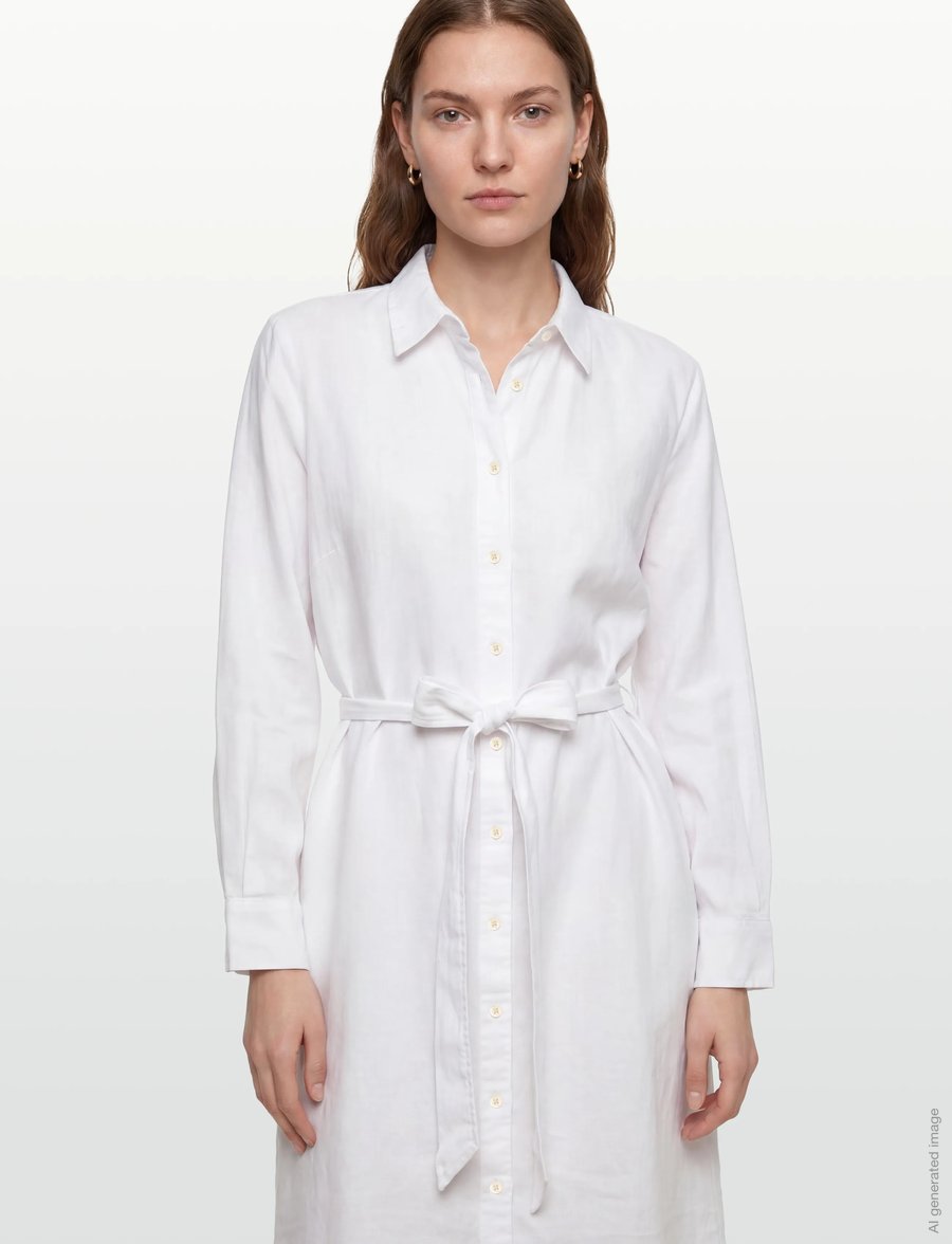 Lauren Women - CLASSIC LINEN-WVN-DRESSES - sommerkleider - white - 3