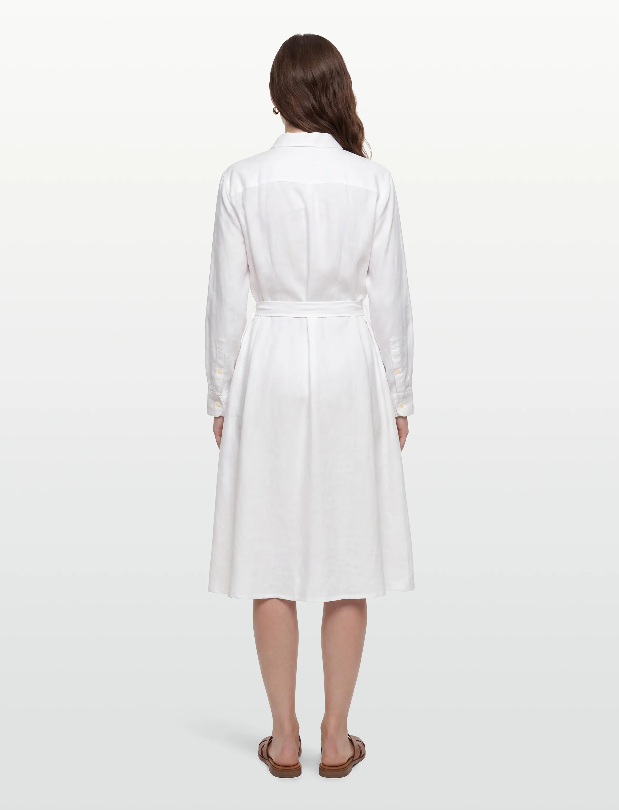 Lauren Women - CLASSIC LINEN-WVN-DRESSES - sommerkleider - white - 4