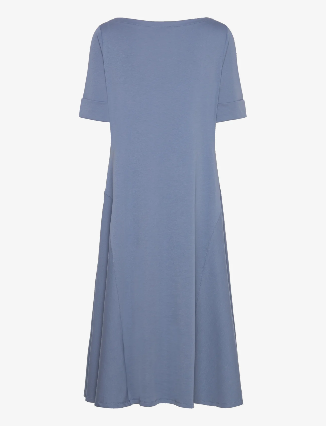 Lauren Women - Stretch Cotton Midi Dress - midi dresses - pale azure - 1