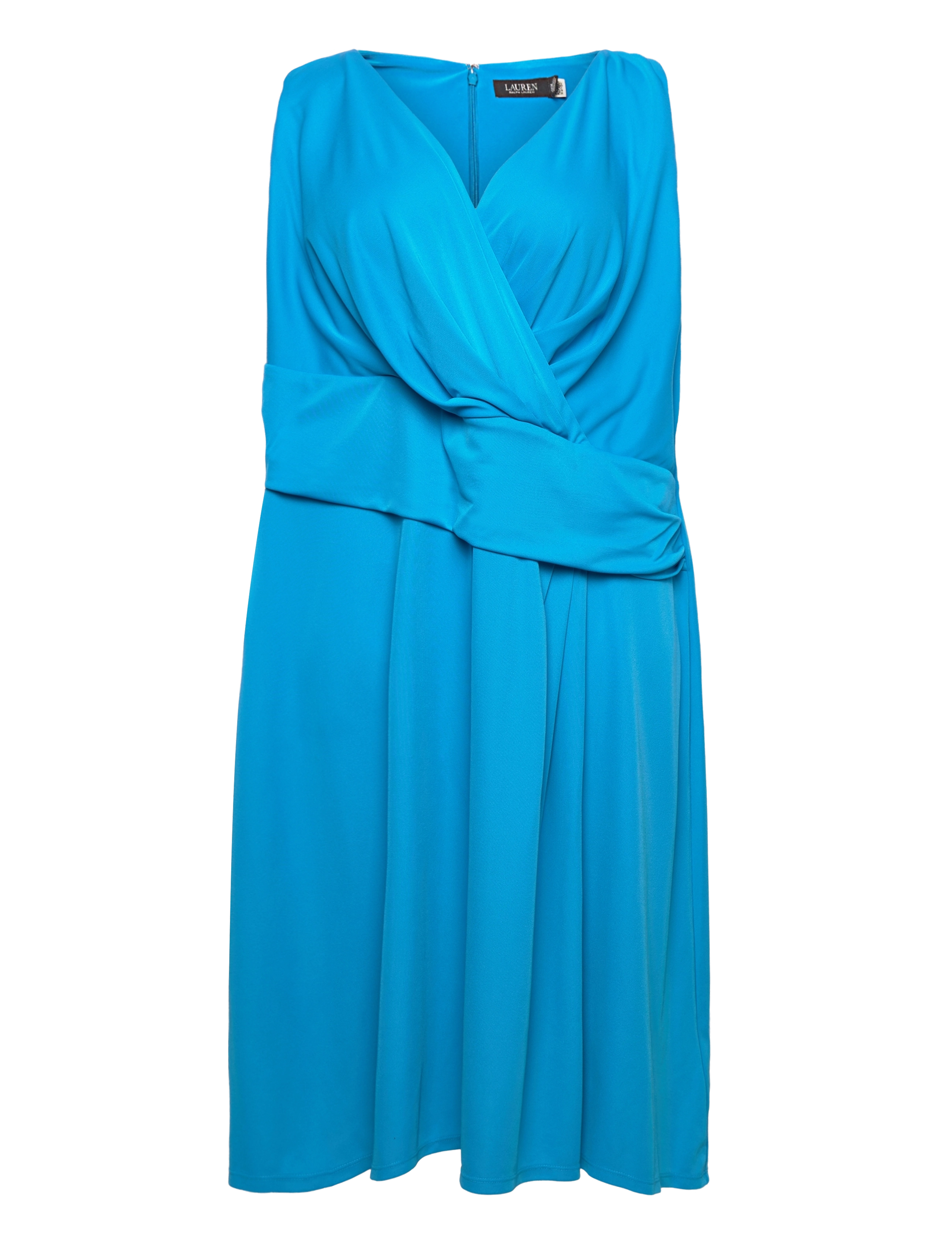 LAUREN Damen Str Matt Jersey-Kleid Blau - 50 - Damen