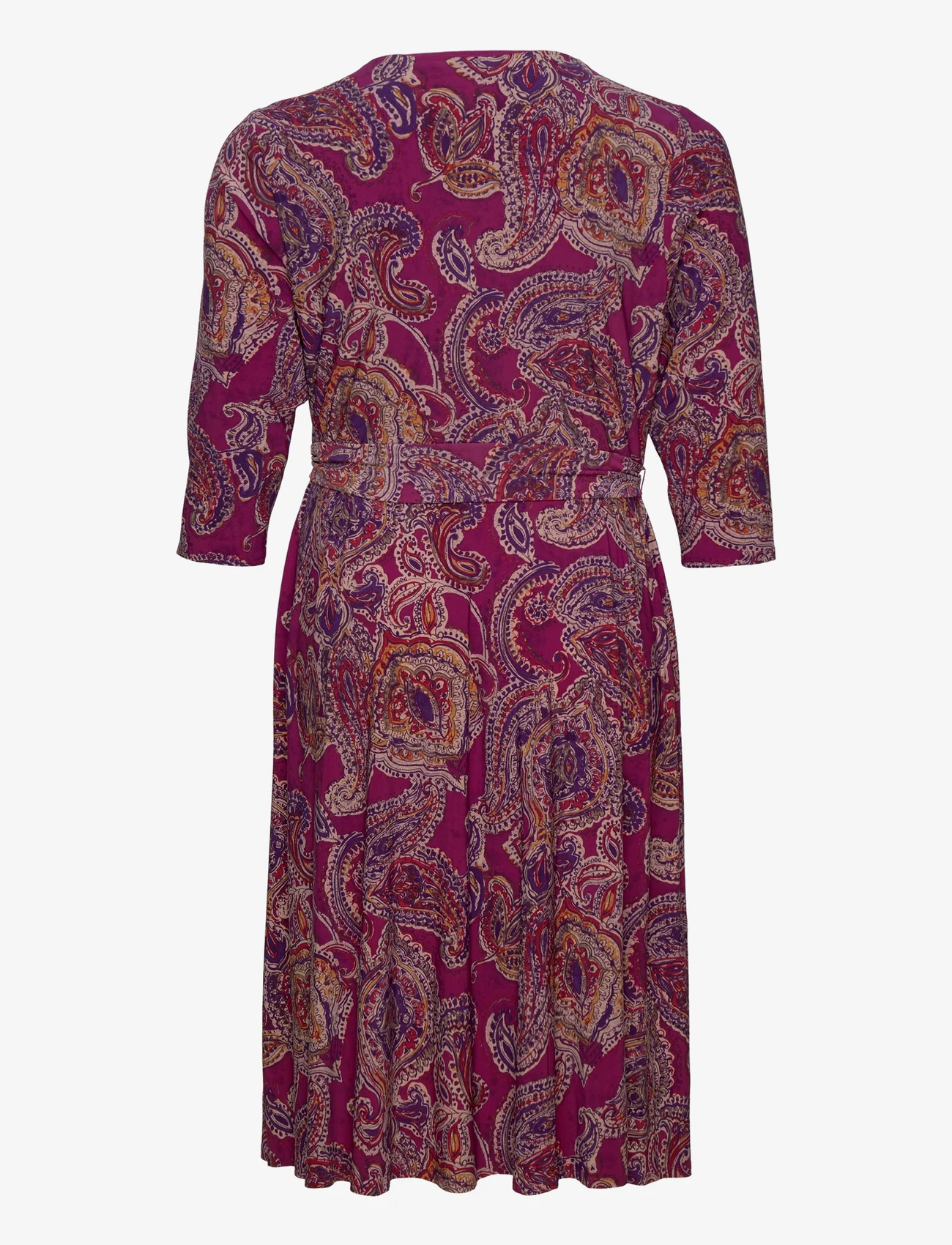 Lauren Women - Paisley Surplice Jersey Dress - vidutinio ilgio suknelės - burgundy multi - 1