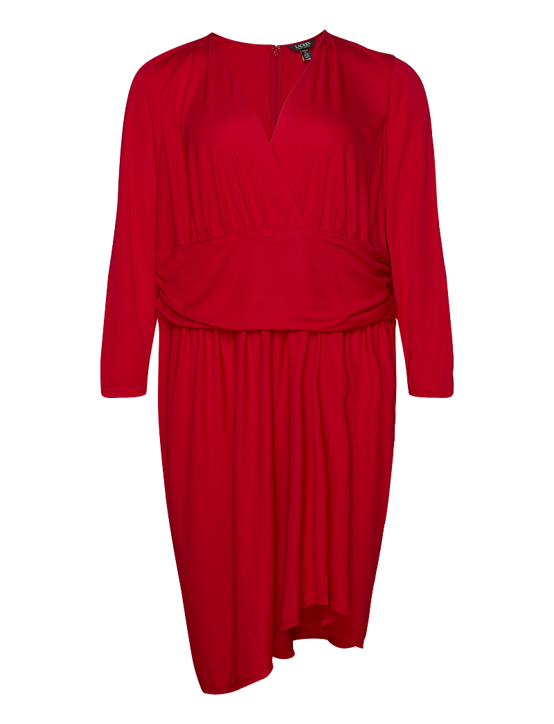 Lauren Women - Ruched Stretch Jersey Surplice Dress - cocktailkleider - martin red - 1