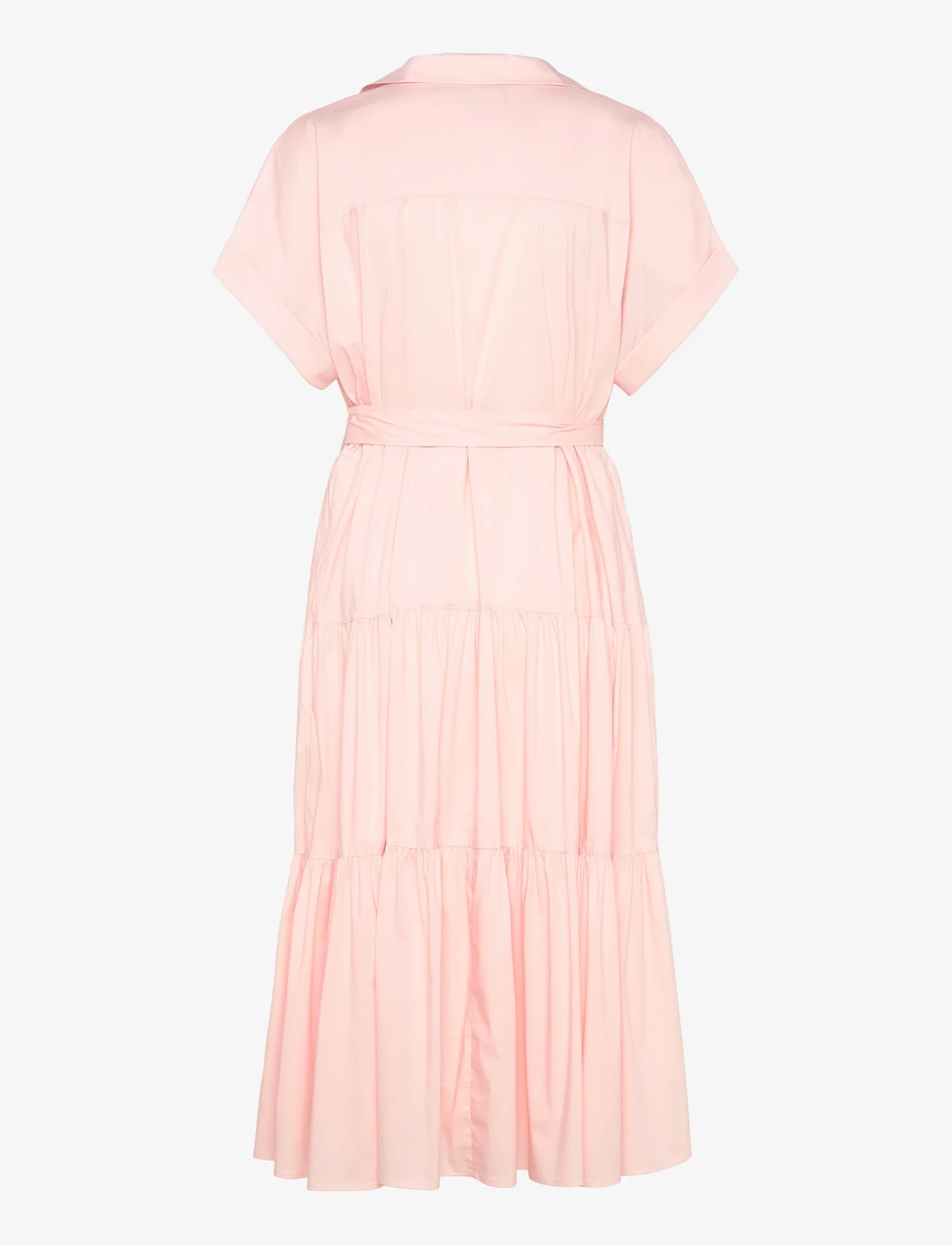 Lauren Women - Belted Cotton-Blend Tiered Dress - summer dresses - pink opal - 1