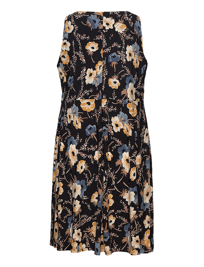 Lauren Women - Floral Surplice Jersey Sleeveless Dress - sommerkleider - black multi - 2