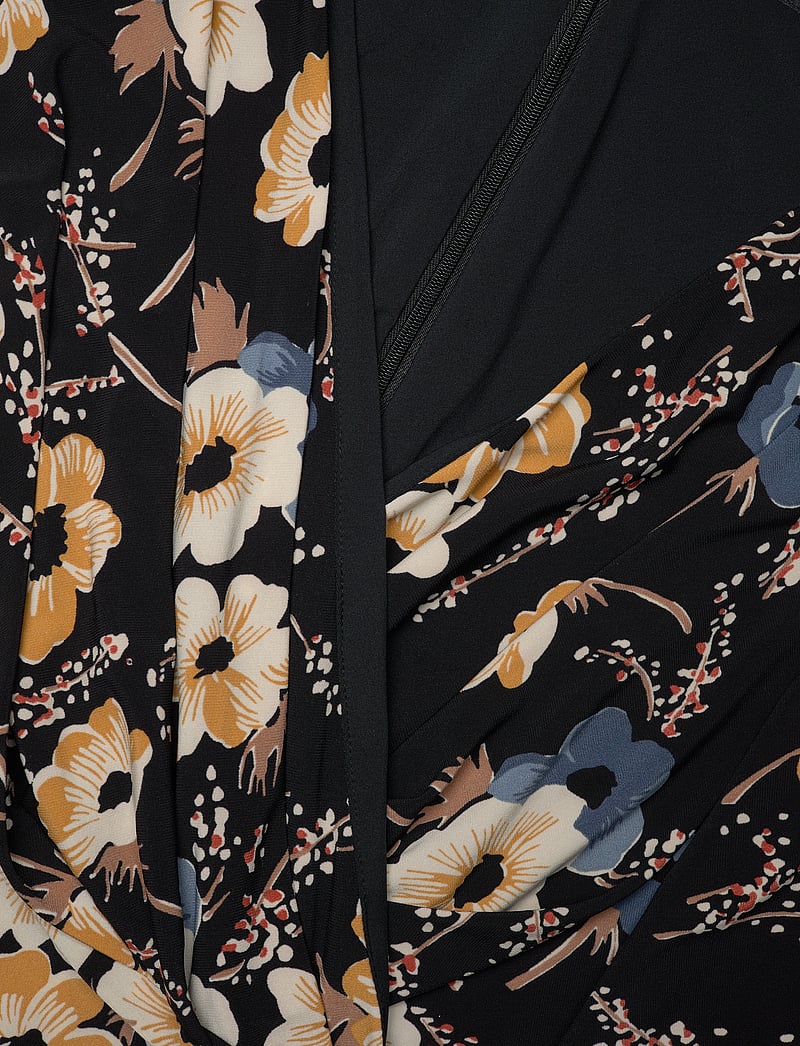 Lauren Women - Floral Surplice Jersey Sleeveless Dress - sommerkleider - black multi - 3