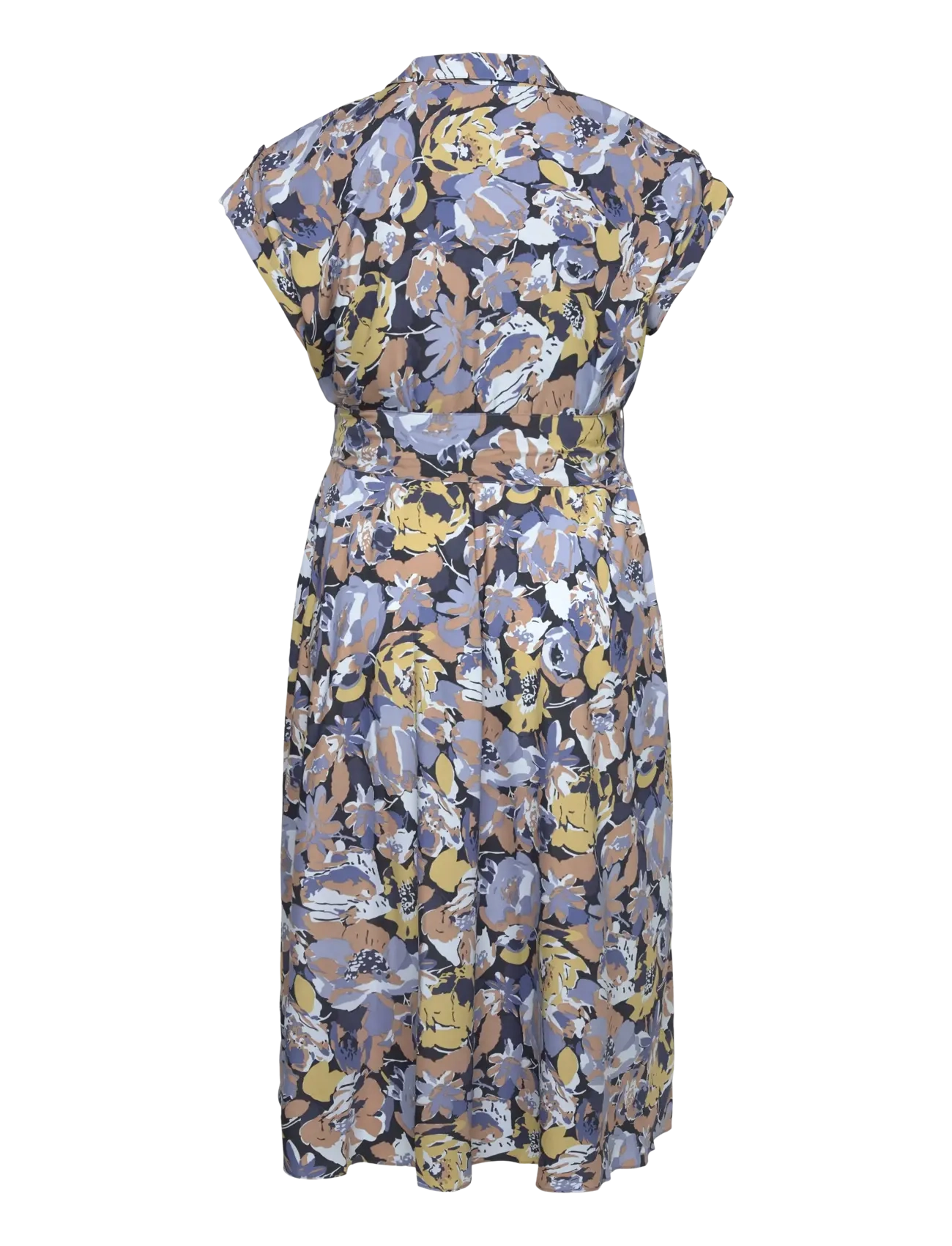Lauren Women - Floral Belted Crepe Dress - blue multi - 1