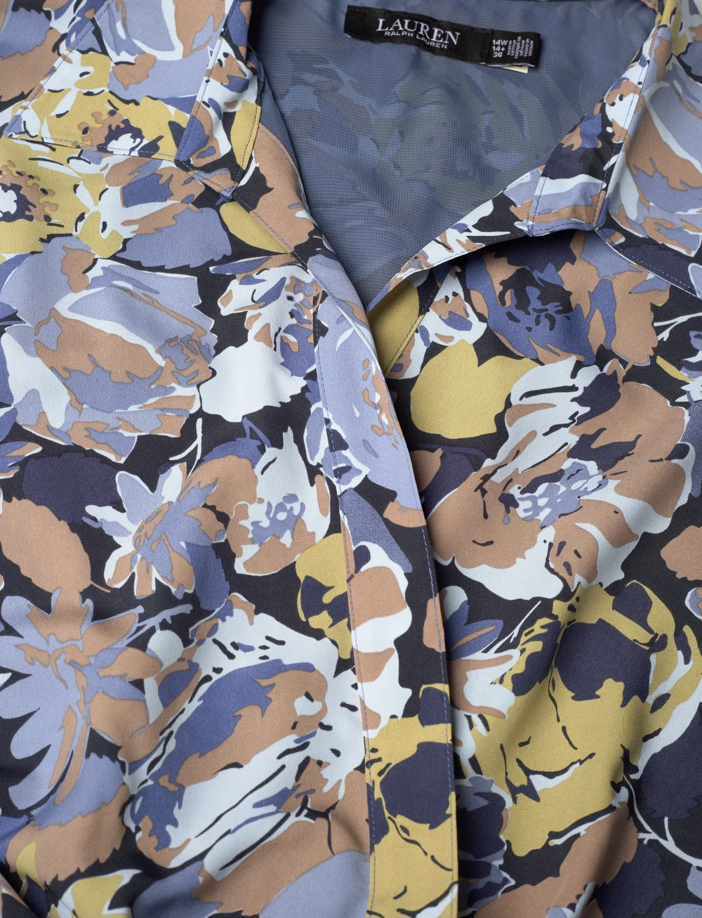 Lauren Women - Floral Belted Crepe Dress - wickelkleider - blue multi - 2