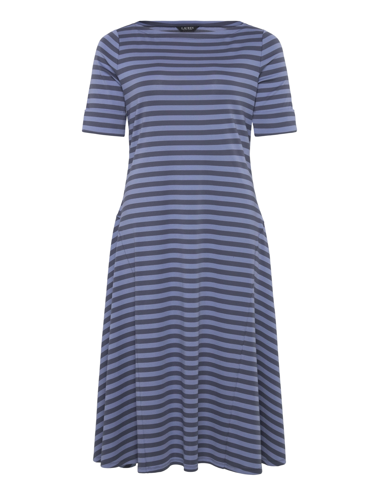 Lauren Women Striped Stretch Cotton Midi Dress - Midikleider - INDIGO/BLUE / blue