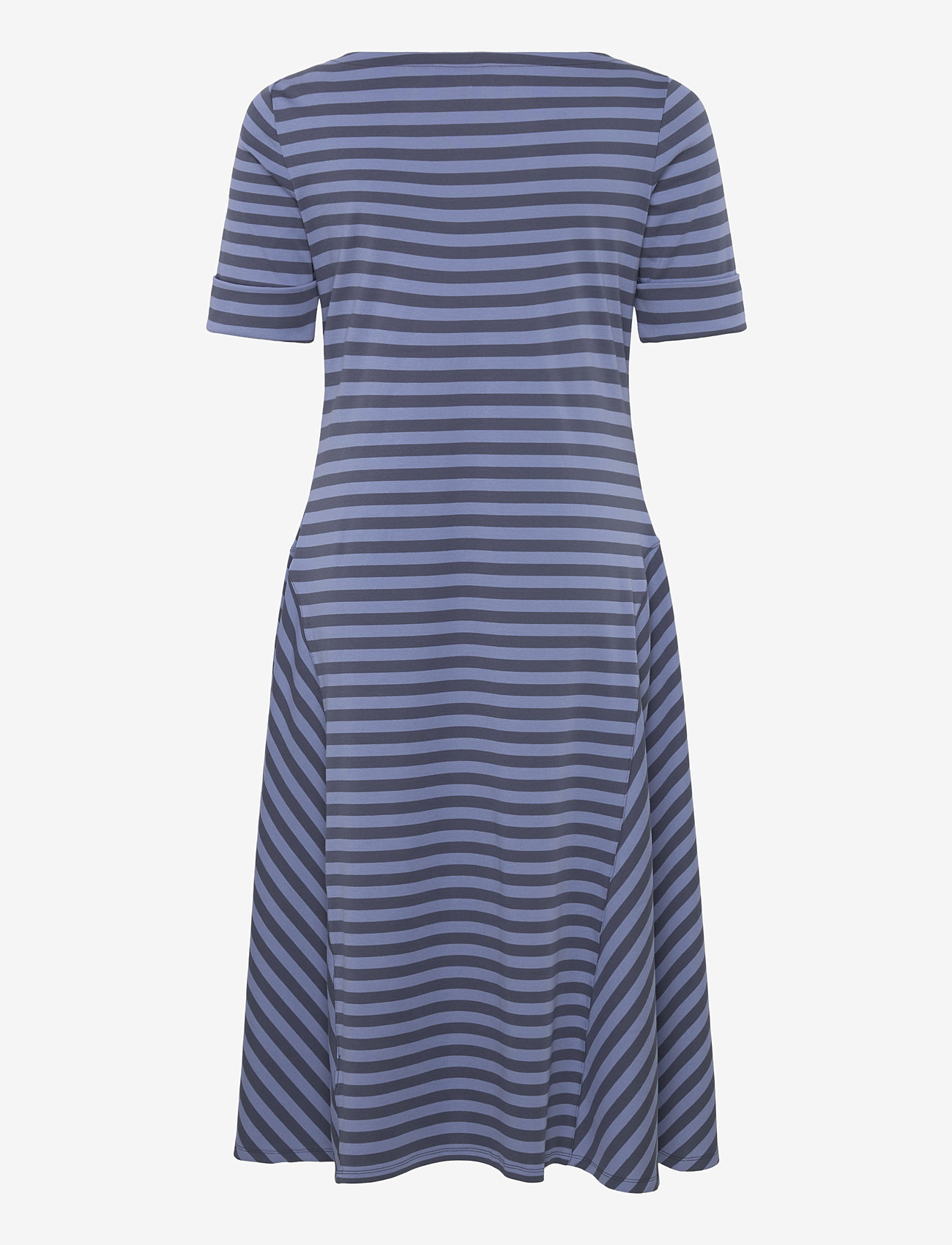 Lauren Women - Striped Stretch Cotton Midi Dress - midi dresses - indigo/blue - 1