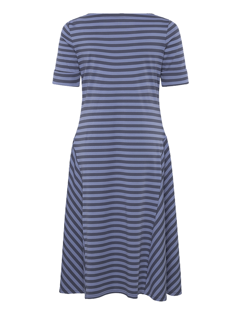 Lauren Women - Striped Stretch Cotton Midi Dress - midi dresses - indigo/blue - 1