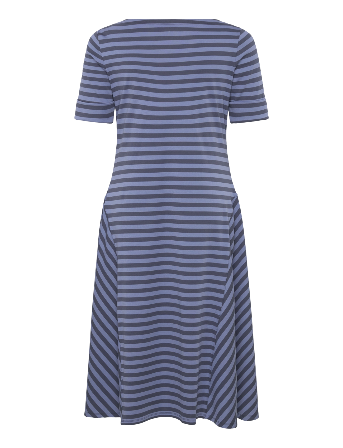 Lauren Women - Striped Stretch Cotton Midi Dress - robes midi - indigo/blue - 1