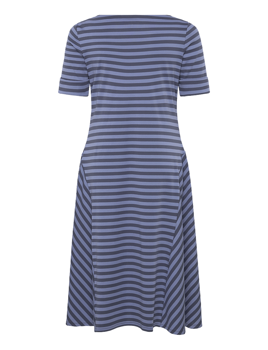Lauren Women - Striped Stretch Cotton Midi Dress - midikleider - indigo/blue - 1
