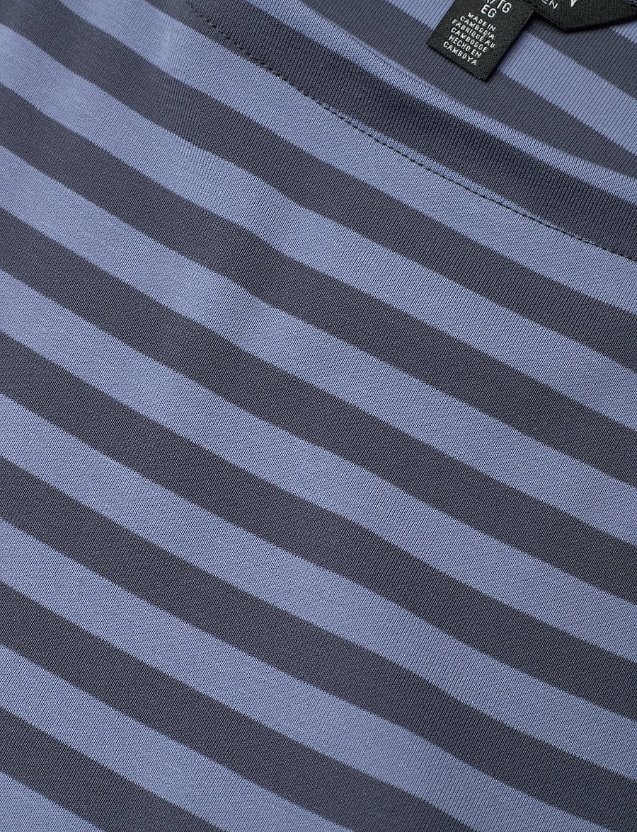 Lauren Women - Striped Stretch Cotton Midi Dress - midikleider - indigo/blue - 2