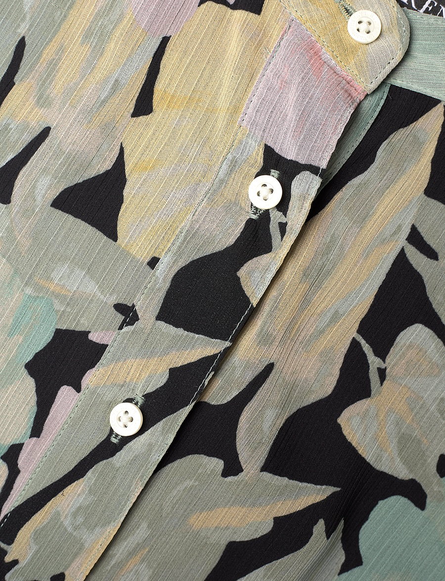 Lauren Women - Floral Belted Georgette Shirtdress - sommerkleider - black/pink/green - 2