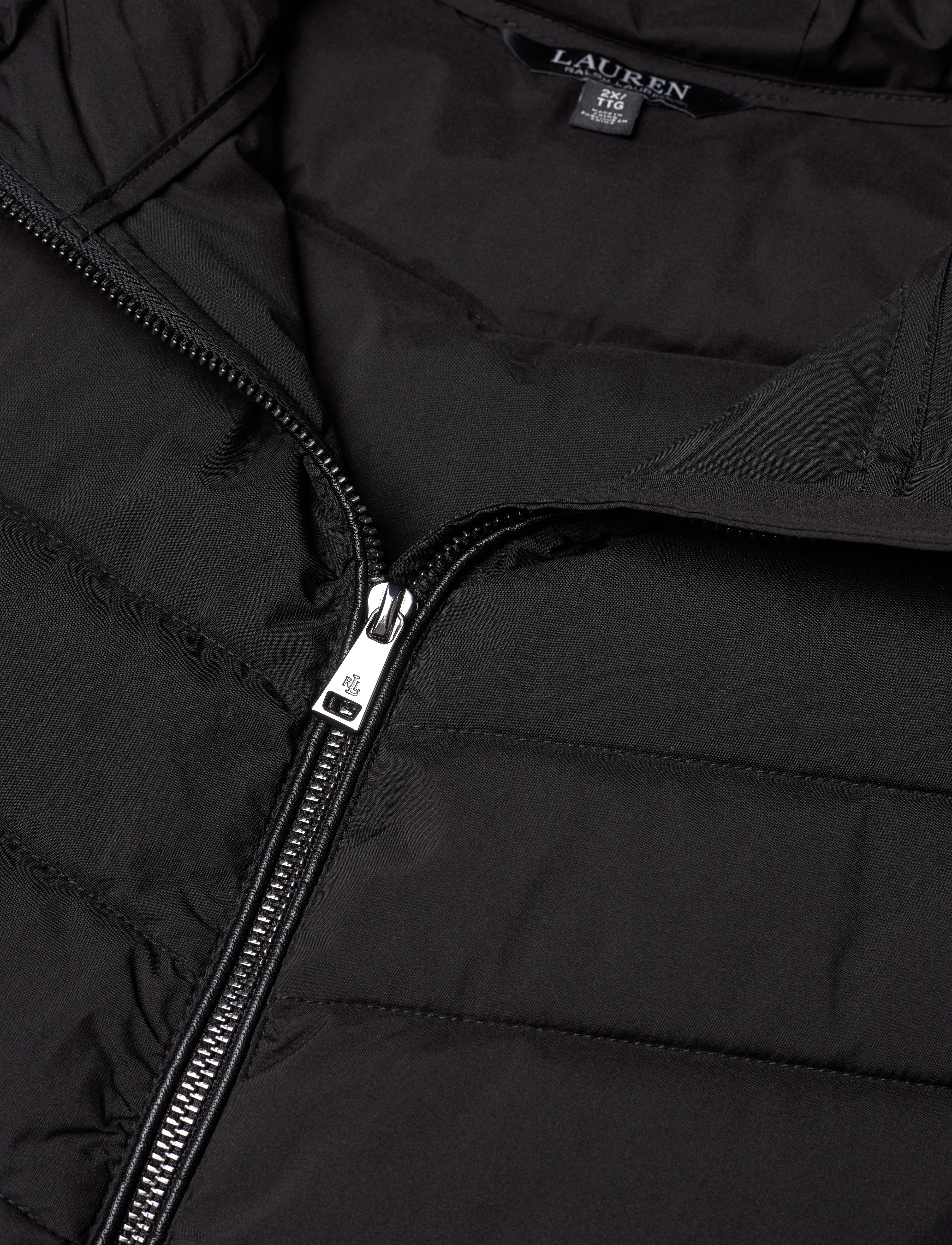 Lauren Women - Chevron-Quilted Hooded Jacket - black - 2