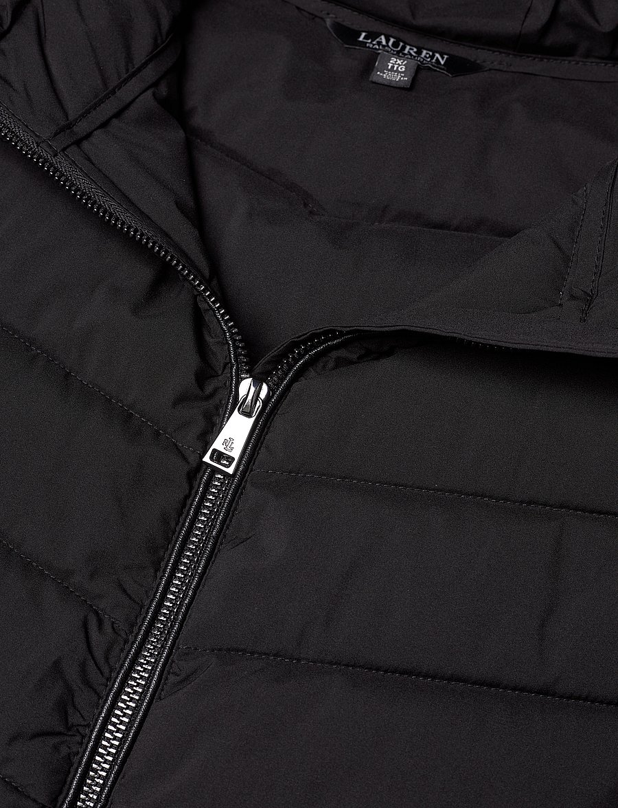 Lauren Women - Chevron-Quilted Hooded Jacket - black - 2