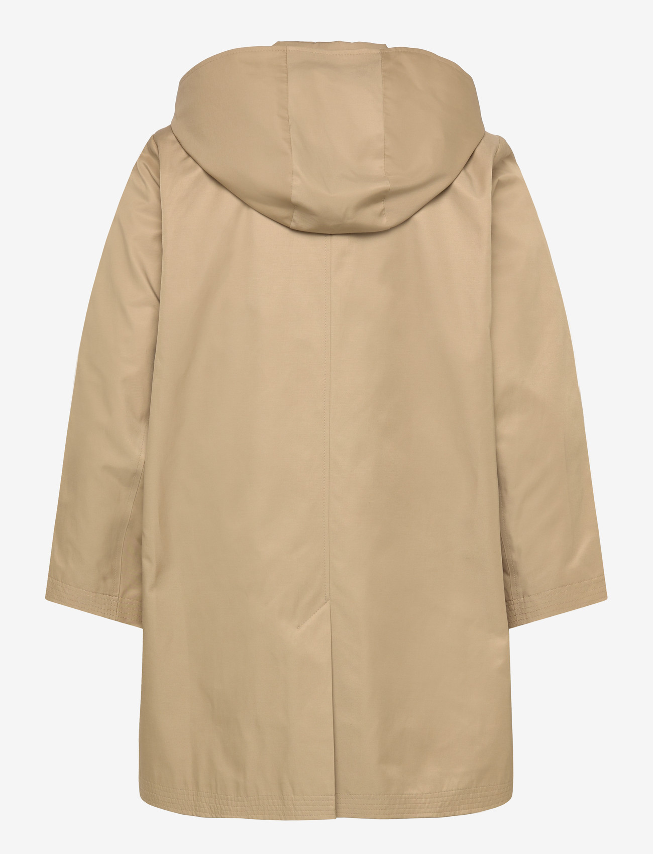 Lauren Women - Hooded Cotton-Blend Balmacaan Coat - trenchcoats - birch tan - 1