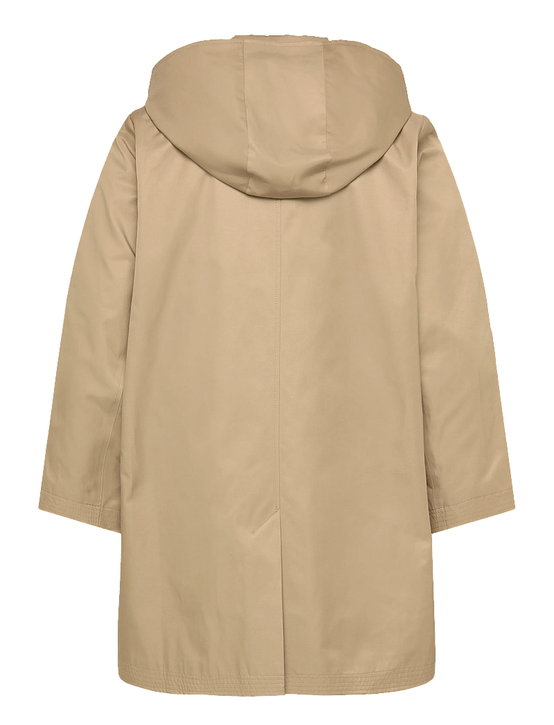 Lauren Women - Hooded Cotton-Blend Balmacaan Coat - trenchcoats - birch tan - 1