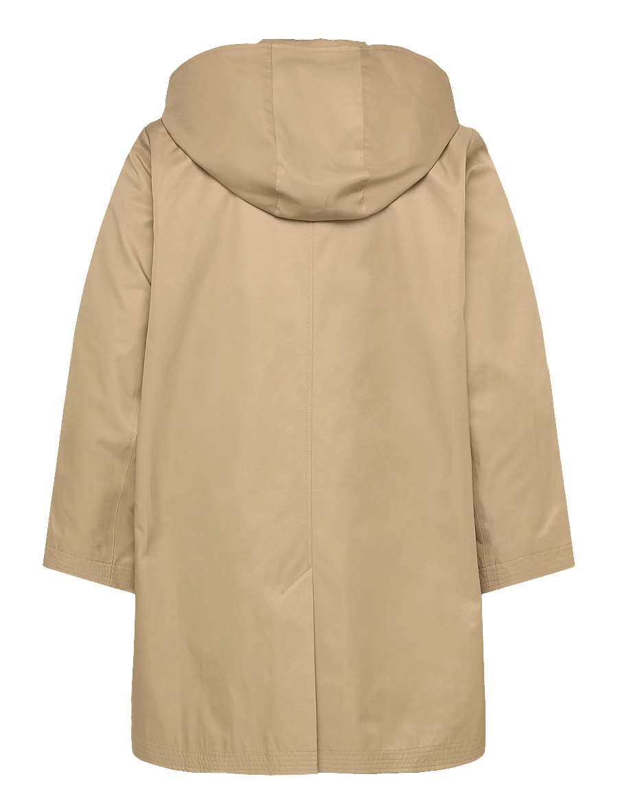 Lauren Women - Hooded Cotton-Blend Balmacaan Coat - trenchcoats - birch tan - 2