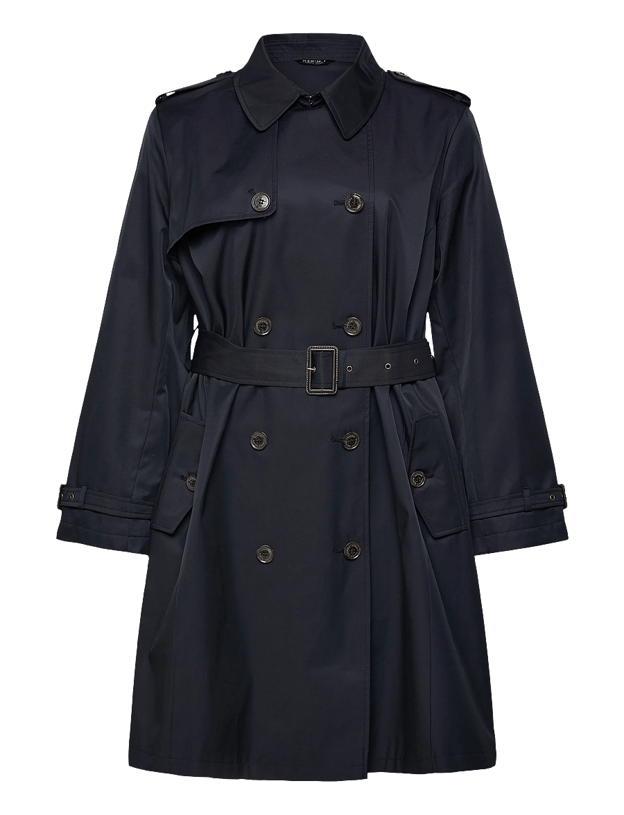 Lauren Women - Double-Breasted Cotton-Blend Trench Coat - trenchcoats - dk navy - 0