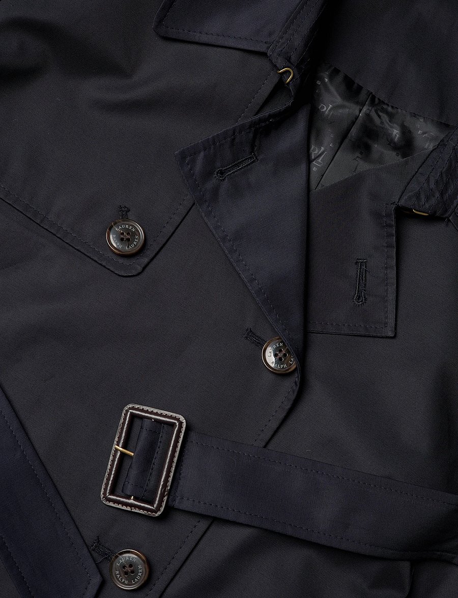 Lauren Women - Double-Breasted Cotton-Blend Trench Coat - trenchcoats - dk navy - 2
