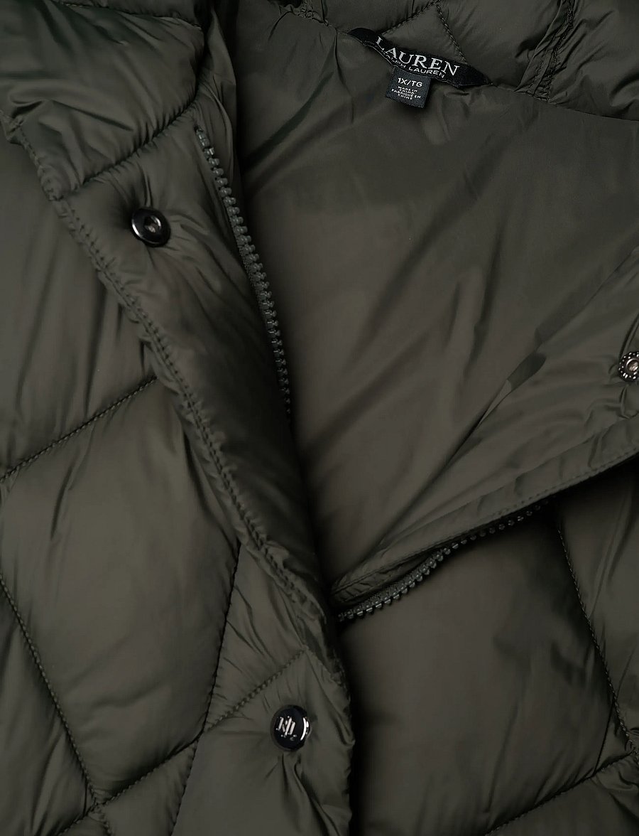 Lauren Women - Hooded Diamond-Quilted Down Coat - Žieminės striukės - litchfield loden - 2