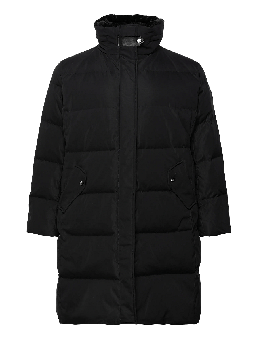 Lauren Women - Faux-Fur-Trim Funnelneck Down Coat - winterjacken - black - 0