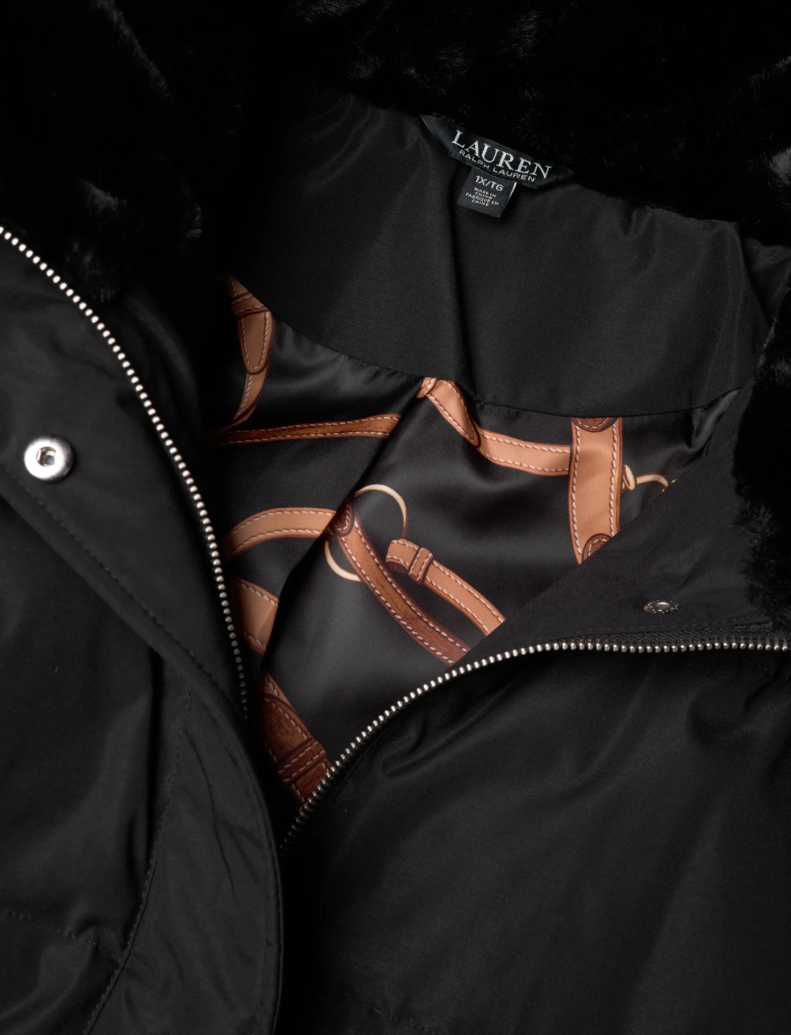Lauren Women - Faux-Fur-Trim Funnelneck Down Coat - winterjacken - black - 3