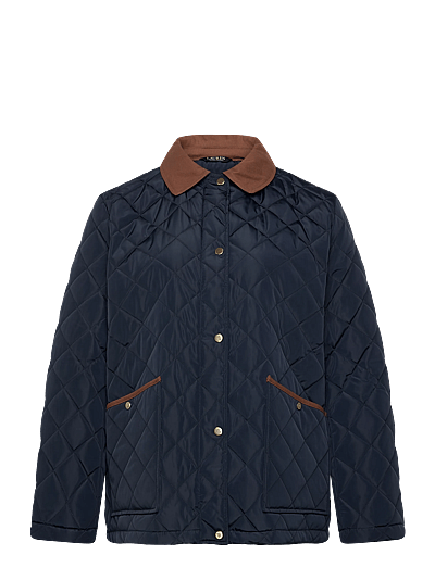 Lauren Women Twill-Trim Diamond-Quilted Barn Jacket - Sulejoped - DK NAVY / navy