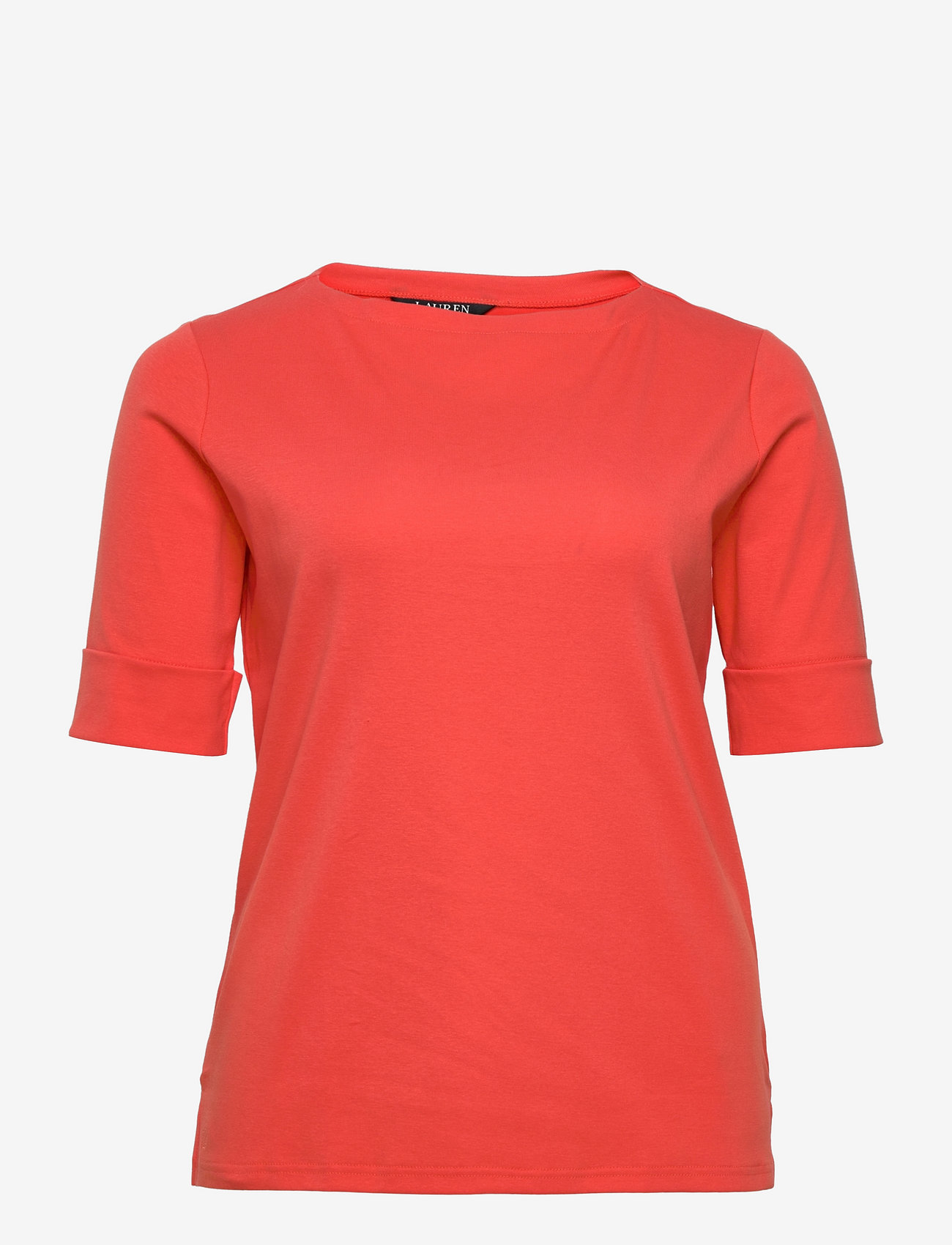 Lauren Women - Stretch Cotton Boatneck Top - t-skjorter - hyannis port oran - 0