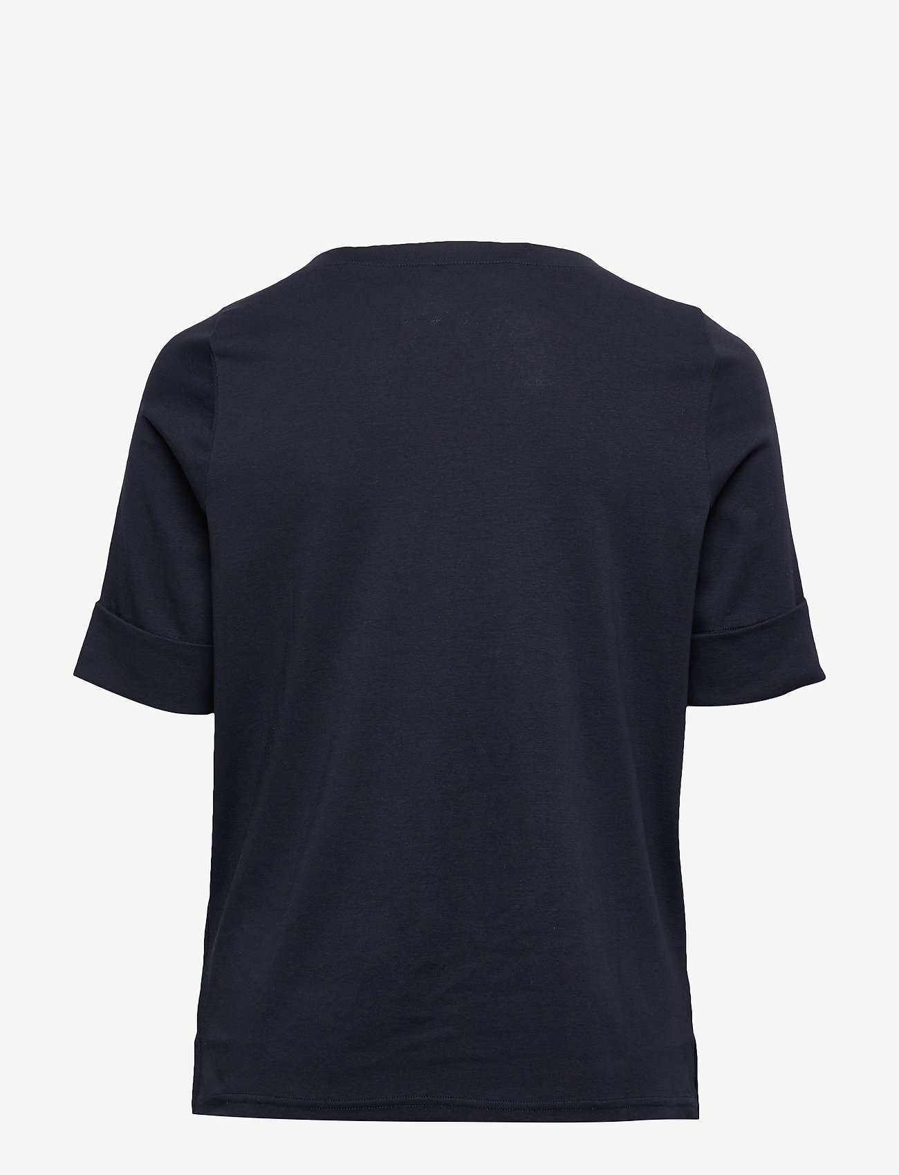 Lauren Women - Stretch Cotton Boatneck Top - t-shirts - lauren navy - 2