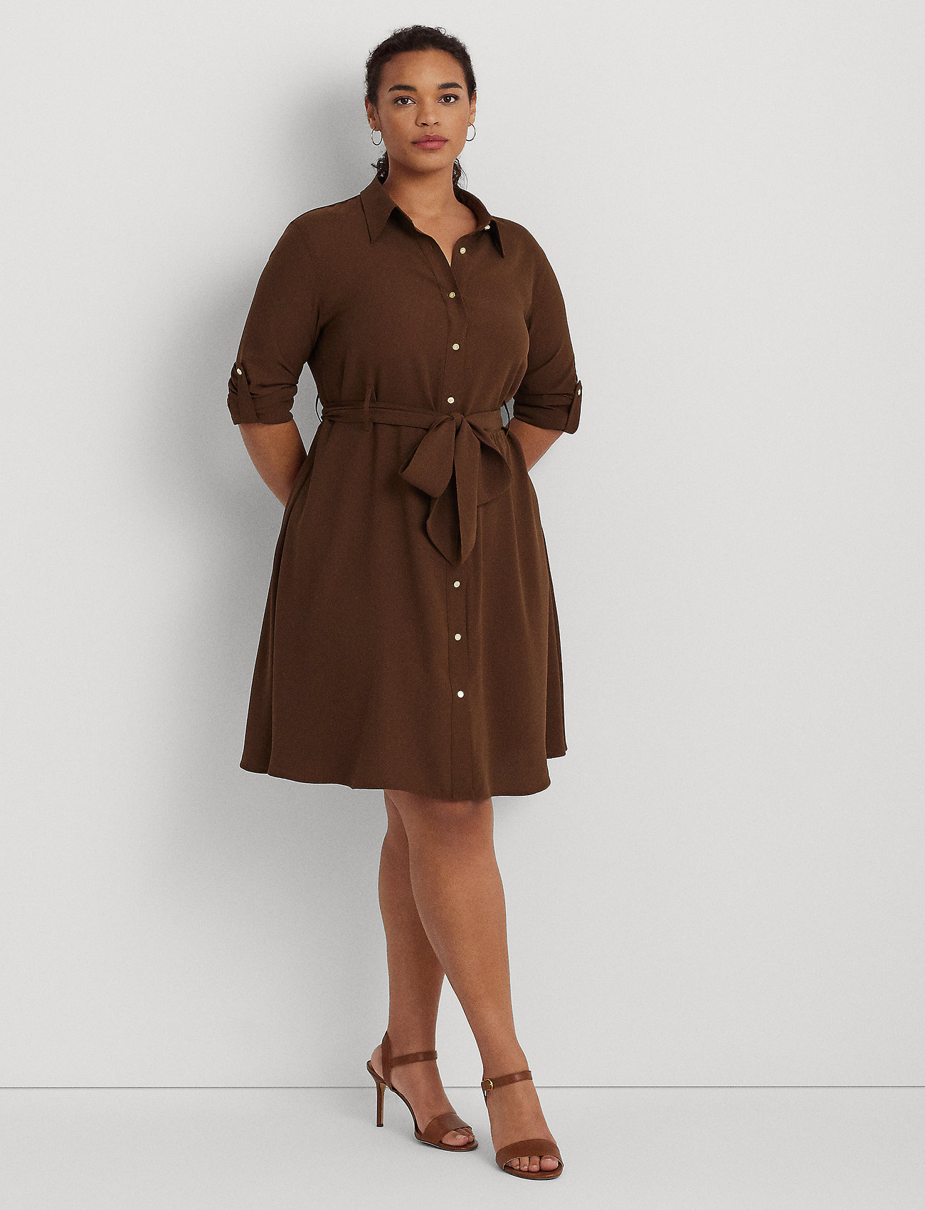 Lauren Women - Collared Dress - shirt dresses - brown birch - 0