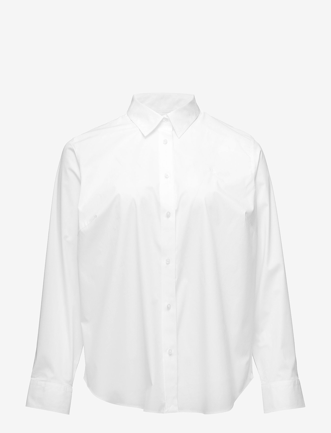 Lauren Women - No-Iron Stretch Cotton Shirt - long-sleeved shirts - white - 0