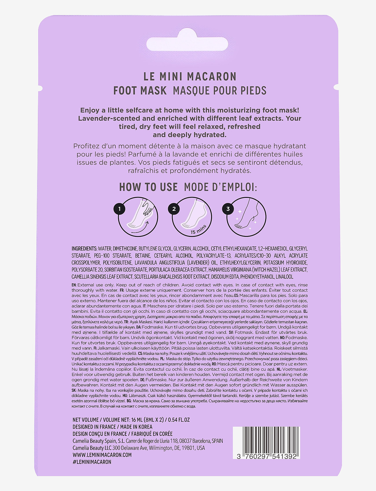 Le Mini Macaron - Foot Mask - kroppsvård - lavender - 2