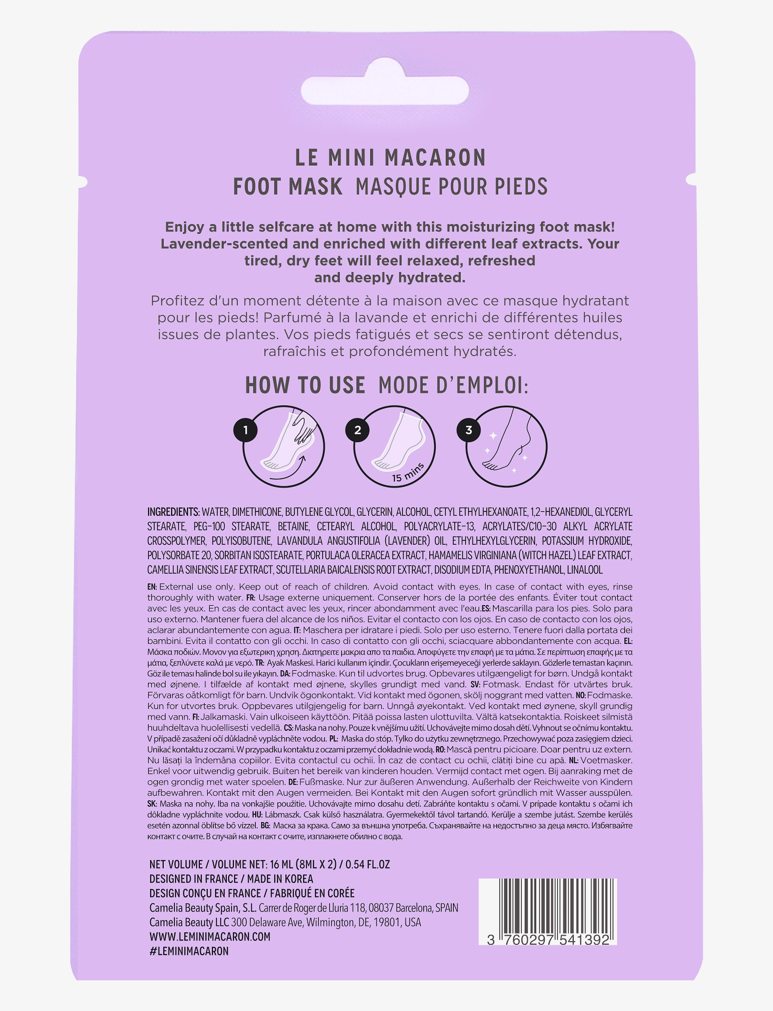 Le Mini Macaron - Foot Mask - kropspleje - lavender - 2