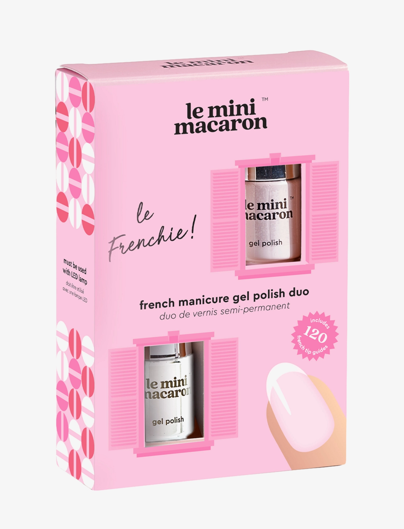 Le Mini Macaron French Gel Manicure Kit Le Frenchie, Classic, Gel Neglelak, Multi/mønstret, Str: 10 ml