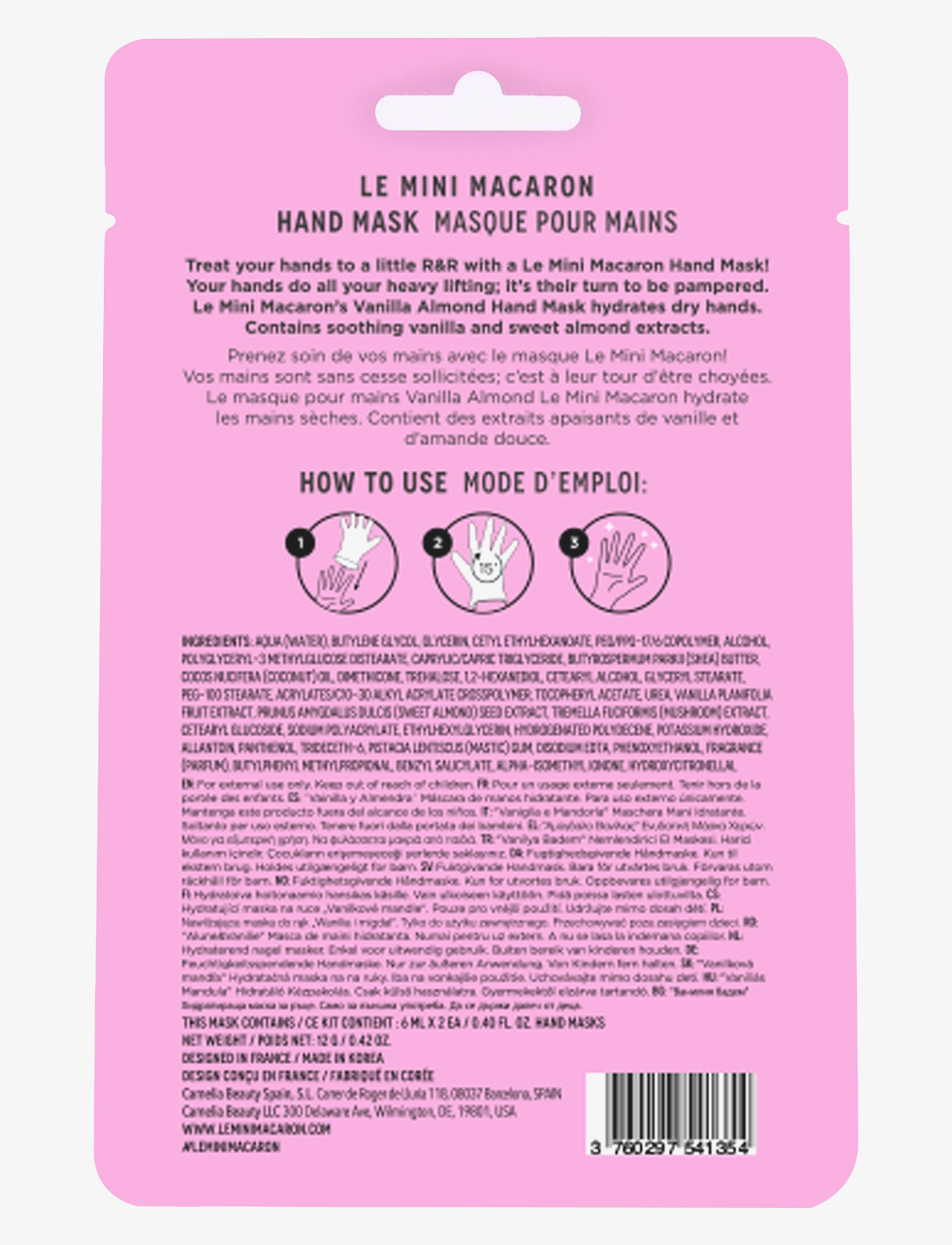 Le Mini Macaron - Hand Mask VANILLA ALMOND - käsienhoito - vanilla almond - 2
