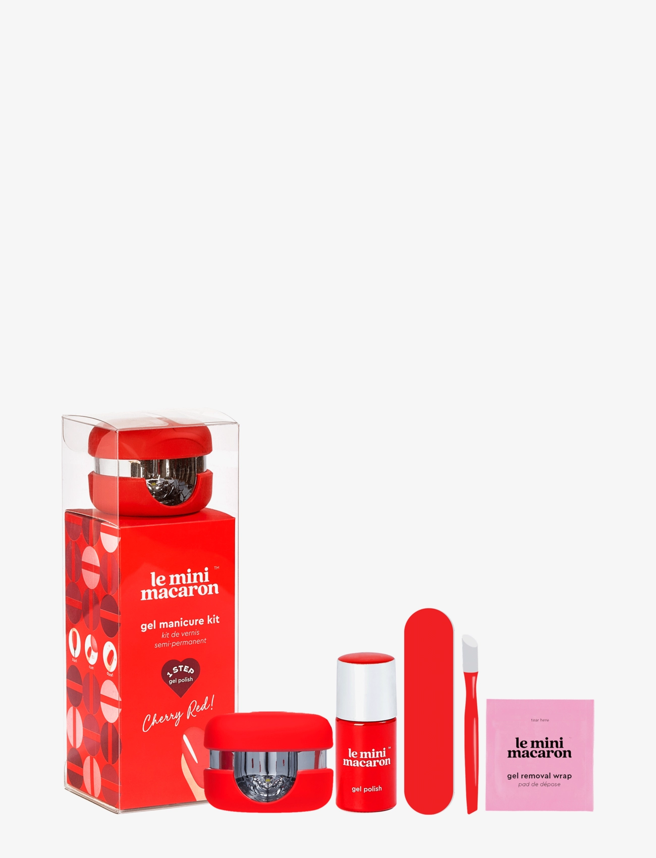 Le Mini Macaron Gel Manicure Kit Cherry Red, Gel Neglelak, Rød, Str: ONE SIZE