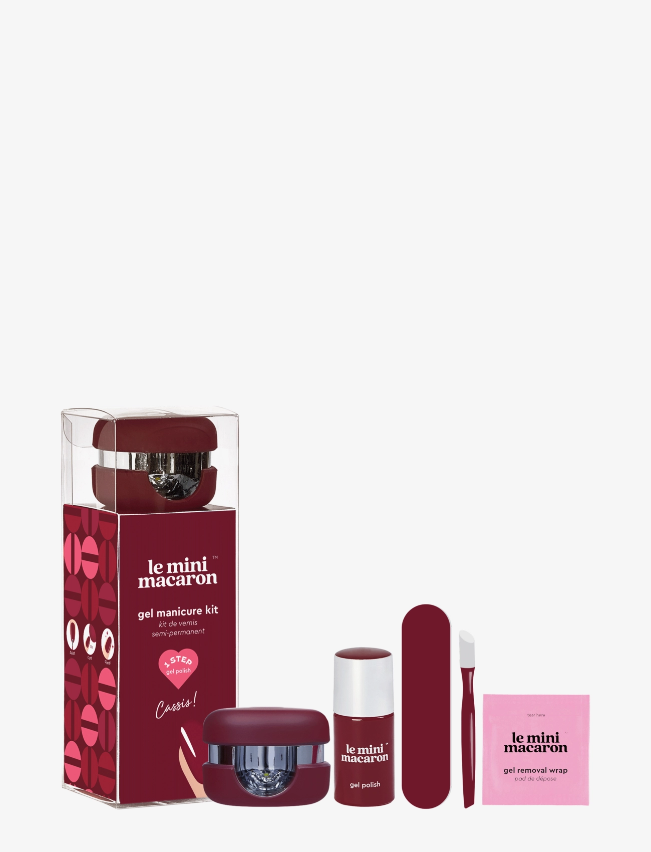 Le Mini Macaron Gel Manicure Kit Cassis, One Size, Red, Negle > Gelé-Neglelak, Dame