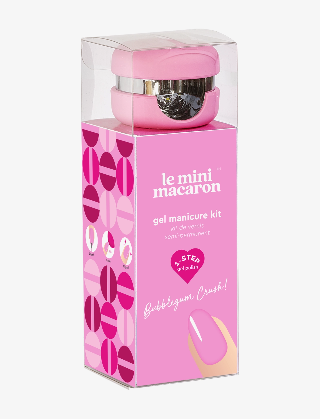 Le Mini Macaron Gel Manicure Kit Bubblegum Crush, Gel Neglelak, Pink, Str: ONE SIZE