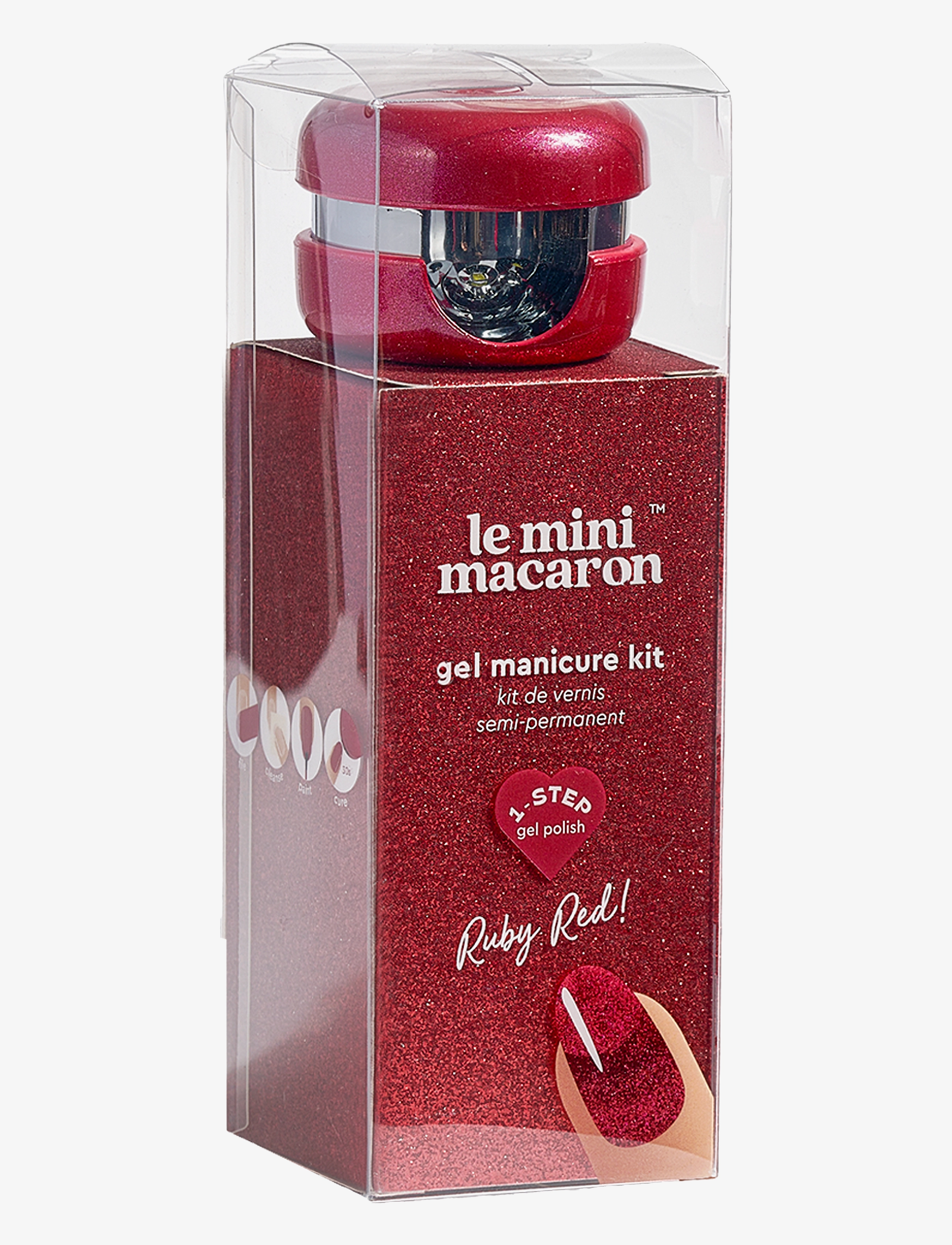 Le Mini Macaron Gel Manicure Kit Ruby Red, Gel Neglelak, Rød, Str: ONE SIZE