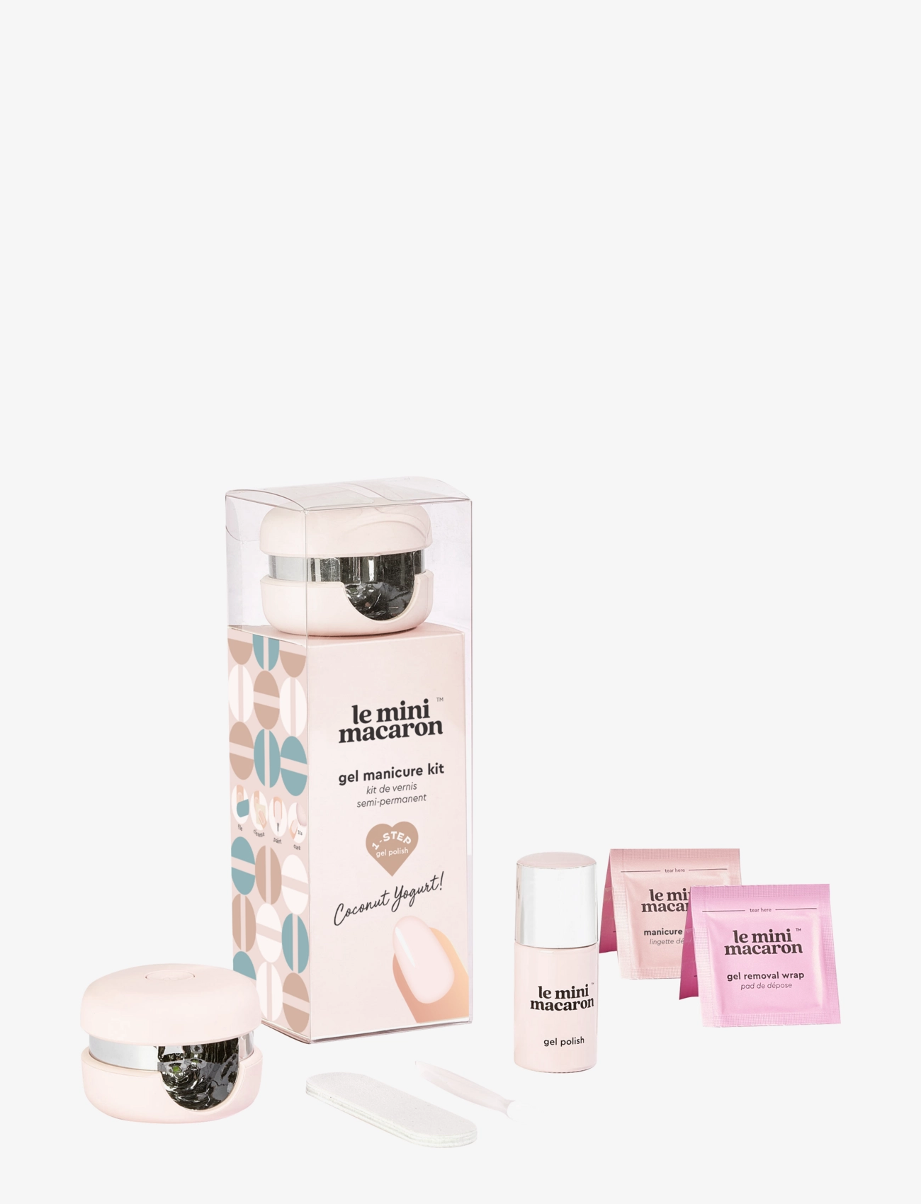 Le Mini Macaron Gel Manicure Kit, Coconut Yogurt - Gel Neglelakk - COCONUT YOGURT / clear