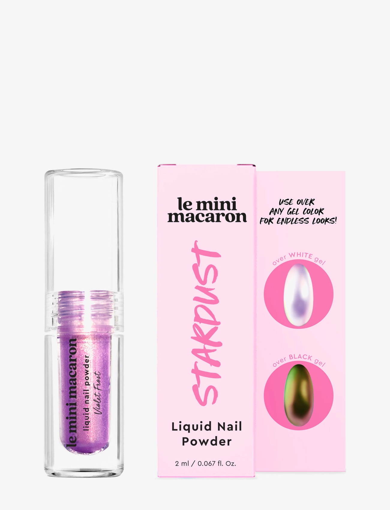 Le Mini Macaron Liquid Nail Powder, Violet Frost nageldekoration dam – bild 2