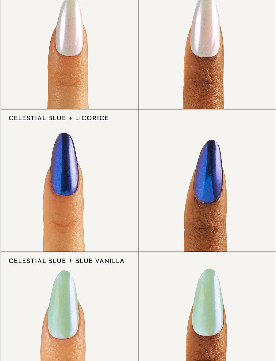 Le Mini Macaron - Liquid Nail Powder, Celestial Blue - makeup - celestial blue, stardust collection - 3