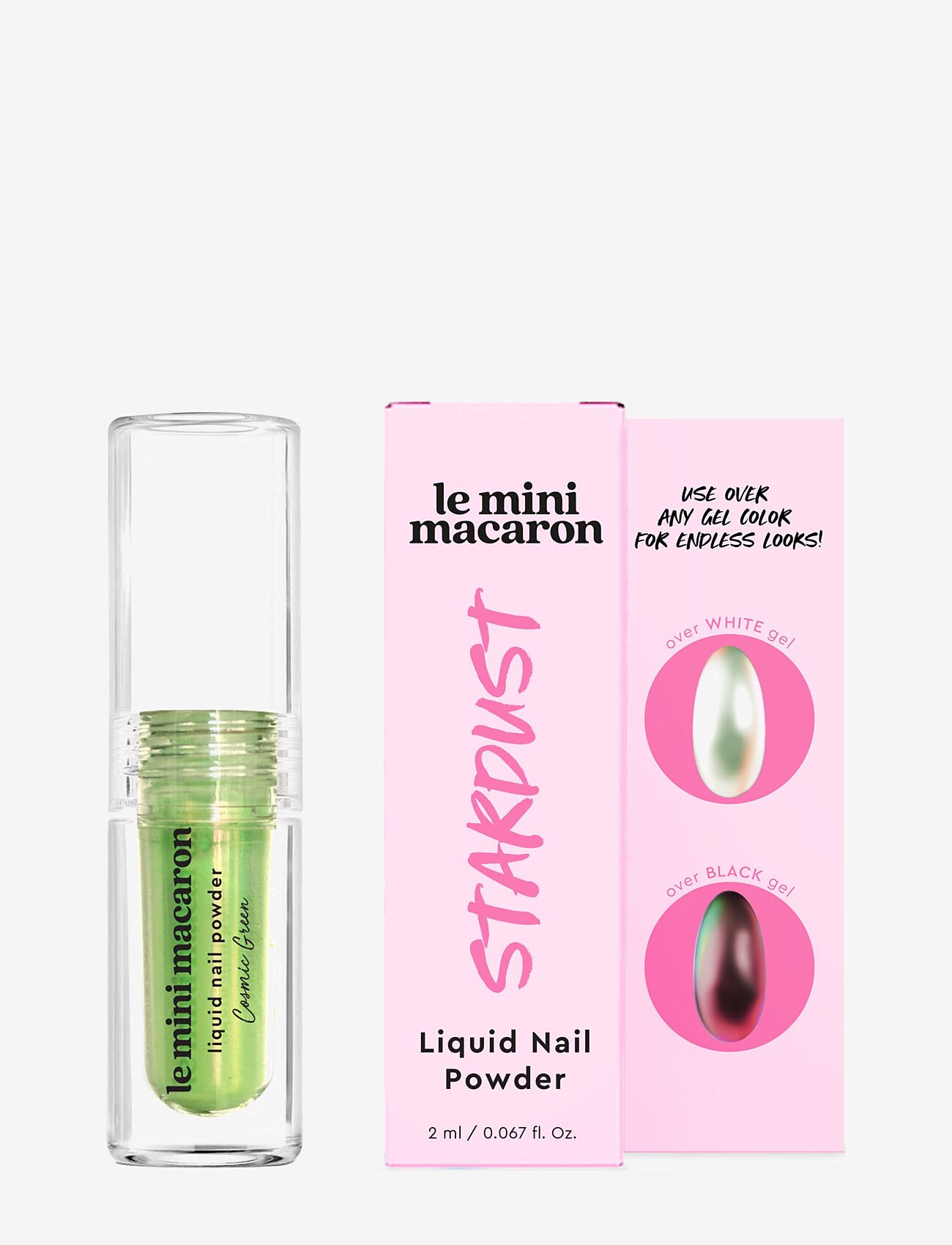 Le Mini Macaron - Liquid Nail Powder, Cosmic Green - makeup - cosmic green, stardust collection - 2